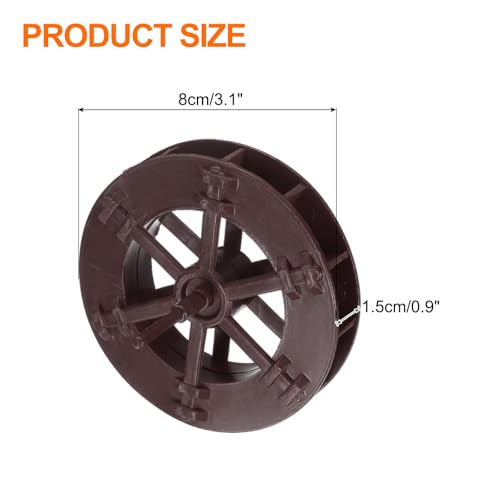 uxcell 4 Pcs Fountain Water Wheel, 3.1 Inch Desktop Fortune Statue Aquarium Wheels Decor Water Fountains Wheel Brown - size: 3.1 Inch