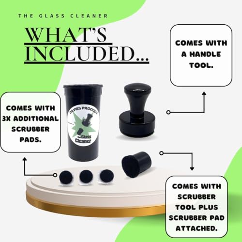 The Glass Cleaner Magnetic Kit | Mini/Small, 9.5 mm Size | For Water Pipes, Vases, Windows, Aquariums and Small & Unique Sizes | Cleans Hard to Reach Stain | Magnet Glass Cleaner | Free Scrubber Pads