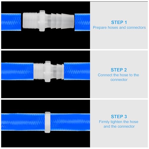 PATIKIL 3/8" Barb x 3/8" G Male Connector, 5 Pcs Plastic Hose Barb Fitting Industrial Hose Barb to Pipe Fitting Connect for Water Liquid Air Fuel - size: 3/8" x 3/8"