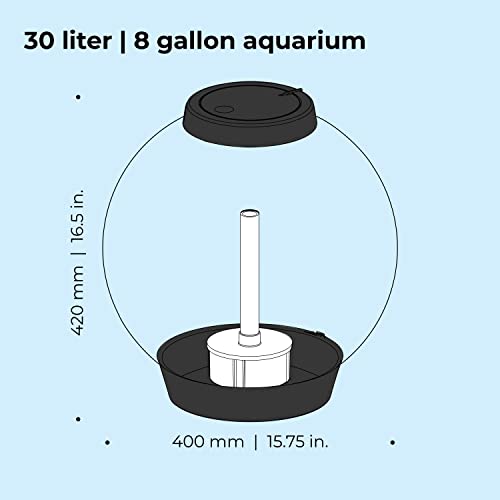 biOrb Classic 30 Acrylic 8-Gallon Aquarium with Multi-Color Remote-Controlled LED Lights Modern Tank for Tabletop Display, Black - color: Black, size: 8 Gallon, style: MCR Lighting