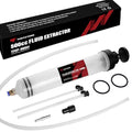 Thorstone 500cc Automotive Fluid Extractor Pump for Easy Oil Change | Manual Oil Change Syringe with 60cm Rubber Hose & 2pcs 22cm PVC Suction Tubes - size: 500cc（60cm)