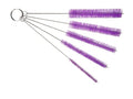 10" Lab Tube Cleaning Brush Set (5-Pack Large) - Flexible Stainless Steel Handles & Heavy Duty Nylon Bristles for Test Tubes, Bottles, Pipes, and Detailing, Purple - color: Purple, size: Large 5 Pack (8mm 12mm 16mm 20mm 24 mm)