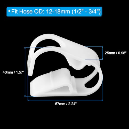 PATIKIL Plastic Tube Tubing Clamps, 2Pcs 1/2" - 3/4" Tube OD Adjustable Precise Flow Control Hose Clamp Clip for Laboratory Pinch Valve, White