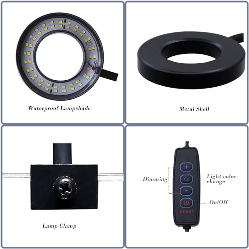 Upgraded Aquarium Light Clip On Fish Tank LED Light Small USB Light Dimmer Multi-Color White+Warm Yellow+Yellow 1 to 5 Gal (Adapter NOT Included, No Timer) - size: Black-Dimmer