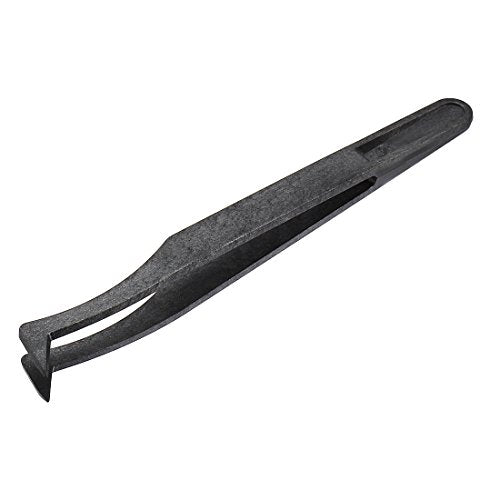 uxcell Plastic Anti-static Tweezers, Precision Curved Tip for Jewelry Craft DIY Beauty Electronics Repair Tool Black - style: Curved Tip