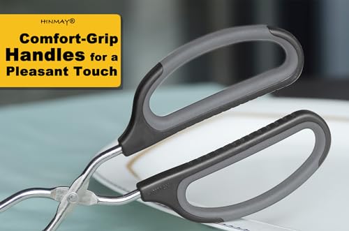 HINMAY Stainless Steel Scissor Tongs Cooking Tongs Set, Set of 3 (Black Handle, 10" 12" 16") - size: 3 Pack: 10" 12" 16"