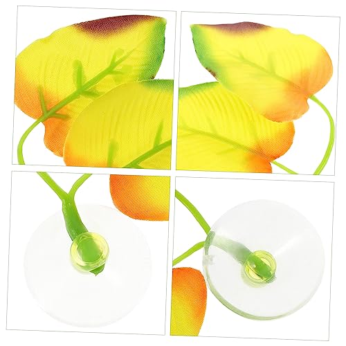 Toddmomy Betta Fish Resting Leaf Hammock Oviposition Pad for Fish Tanks Easy to Install Cup Double Leaf Design