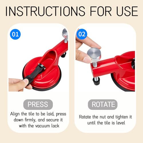 Suction Cup Tile Leveling Tool - Professional Countertop Leveler, Adjustable Height Setter for Floor and Wall Installation, for Marble Wooden Floors Glass and Tile Alignment