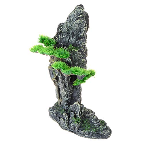 Tall Mountain View Stone Aquarium Ornament, Artificial Resin Rock Fish Tank Decoration for Aquarium Landscape, Supplies