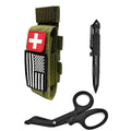 Upgrade 1000D Laser Cut Molle Tourniquet Holder, Heavy Duty Tactical Molle Tourniquet Pouch Holder - color: SET-GREEN