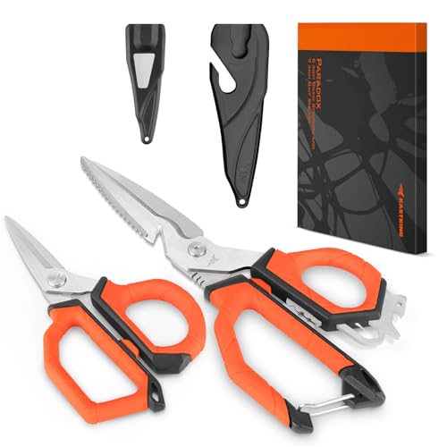 KastKing Paradox 9" & 6" Fishing Scissors - 9" Bait Shears With Sheath & Carabiner, 6" Braided Line Scissors With Stainless Steel Blades, Angler's Kit - style: E: 6" Braid Scissors & 9" Bait Shears