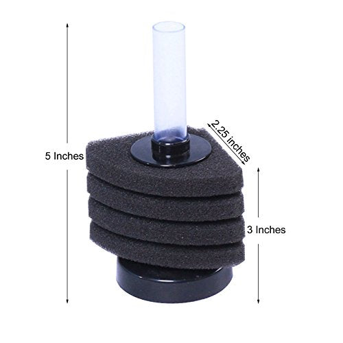 AQUANEAT Aquarium Corner Sponge Filter, for Breeding Shrimp Nano Fish Tanks with Airline Tubing, Valves and Suction Cups, up to 10Gal - size: Small up to 10Gal