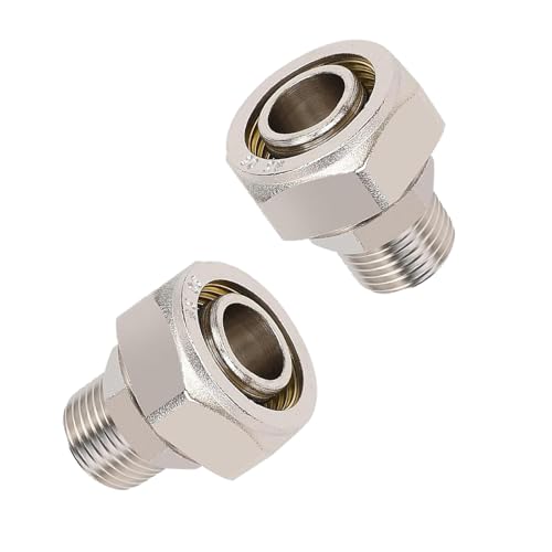 Straight Air Piping Fittings,Shop Compressed Air Line System fittings 3/4"Straight Air Line Fittings Tubing x 1/2" Male NPT Threads Adapter Fittings,Brass-Nickel Plated rapid air system fittings 2pc - size: 1/2