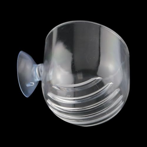 2PCS Aquarium Plant Scenery Cup Extra Large Bloodworm Feeder 19g Securely Suspended in Tank Crystal Glass Flowerpot with Suction Cup for Garden or Indoor Decor