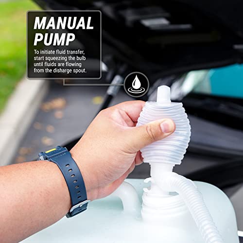 TERA PUMP Versatile Flexible Siphon Pump | Manual BPA-Free Water, Beer, Wine, Gas Hand Fuel Pump for Kerosene, Oil and more - style: 1.8 GPM