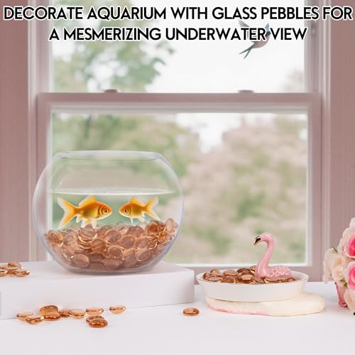 Glass Marbles, 0.97 LB Transparent and Smooth Flat Glass Beads for Vases, Mosaic Gem Pebbles for Aquarium Decor, Floral Arrangements, Mancala Stones, Vase Filler and Crafts, Pink - color: Pink