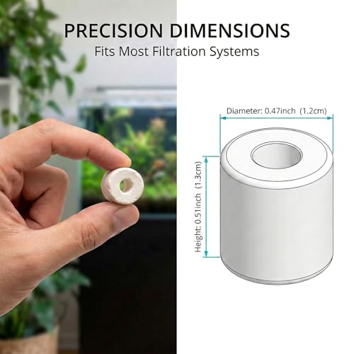 Sukh 6 Bags Ceramic Rings for Aquarium Filter - 850g Bio Ceramic Media Balls Replacement Biological Material Remover for Aquarium,Fish Tank,Pond,Canister Filter with 6 Mesh Bags - color: White, size: 30oz