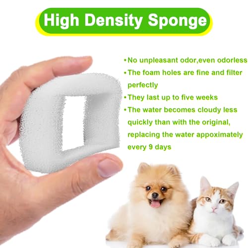 Cat Water Fountain Filters, Pet Fountain Sponge Pre-Filters Compatible with Multiple Pet Fountains, Replacement Filter for Dog and Cat 12 Packs