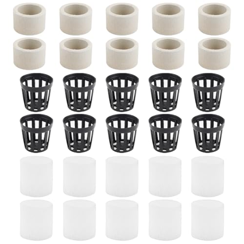 Aquatic Plants Fixed Set 10pcs Aquarium Plant Weights Pot and 10pcs Planting Cup with 10pcs Fixing Cottons Aquarium Accessories (30)