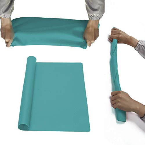 23.6'' by 15.7''Flexible Silicone Placemat Non Slip Waterproof Heat Resistant Dinner Table Mat (Dark Green-1 pcs) - color: Dark Green-1 Pcs