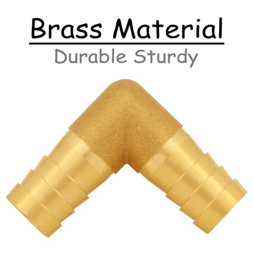 Uenede 2PCS Solid Brass 3/4"OD Barb Elbow Fittings 2-Way 90 Degree L Right Angle Barbed Fitting for Water/Oil/Gas - size: 3/4" Barb, style: Elbow (2 Way)