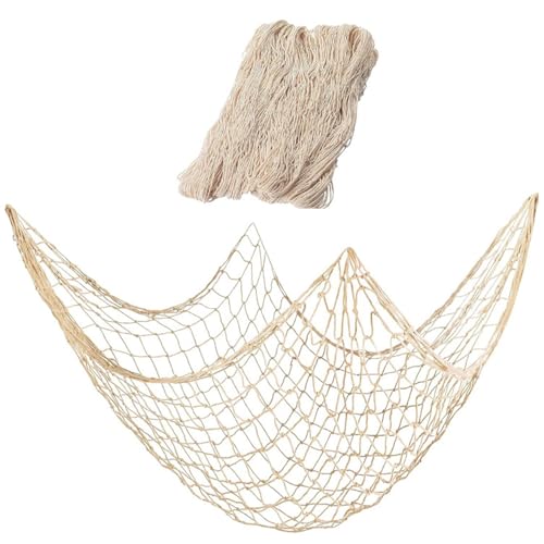 1Pc White Natural Cotton Fish Net Decor, Halloween Gag Party Essential! Nautical Pirate Underwater Ocean Beach Style, Perfect for Spooky Decor, Costume Props and Themed Events