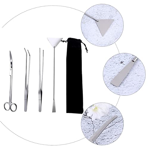 VILLCASE 1 Set Stainless Steel Aquarium Tool Kit for Aquatic Plants Cleaning Supplies with Storage Bag Includes Tweezers Scissors for Safe Maintenance and Aquascaping