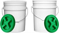 House Naturals Food Grade 5 Gallon Made in USA Plastic Bucket with Air Tight Screw on Lid (White Buckets with Green Lids) - color: White Buckets With Green Lids