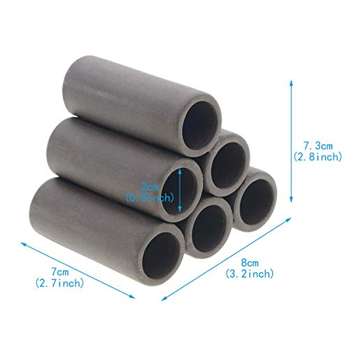 Saim Ceramic Shrimp Shelter Fish Breeding Cave Spawning Tube Ornament Hiding Cave Aquarium Decorations with 3 Fish Decorations for Fish Tank Aquarium (6 Hole Shape)