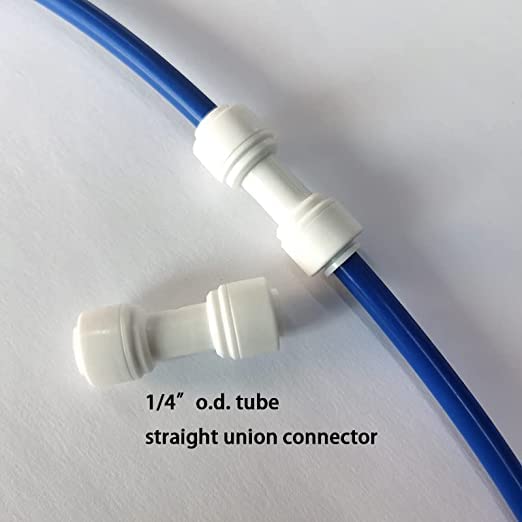 Malida 1/4" OD to 1/4" OD push fit straight union quick connector for RO water system push to connect tube (10pack) - size: I-TT-0202