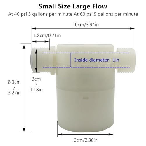 Water Float Valve, Water Level Control Water Tank Traditional Float Valve Upgrade 2 PCS (side inlet, 1“) - color: side inlet, size: 1" to 1"