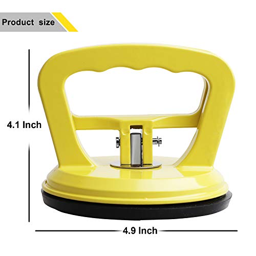 FCHO Glass Suction Cup Heavy Duty Aluminum Vacuum Plate Puller Handle Holder Hooks Duty Galss Lifting/Tile Suction Cup Lifter/Moving Glass/Pad for Lifting (Yellow, 2Pack) - color: Yelow