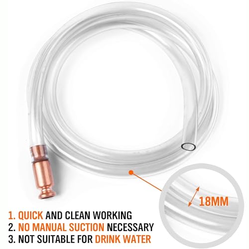 HORUSDY Gas Siphon 6FT Multi-Purpose Super Easy Siphon Pump,1/2" Valve Virgin Grade Tubing Safe - size: 1/2" - 6FT