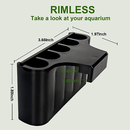 2 PCS Aquarium Plant Holder Top Hanging Fish Tank Plant Pot Aquarium Planter Cups for Water Feature Decoration - color: Rimless - Black
