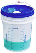 5 Gallon Measuring Mixing Graduated Bucket Pail Food Grade Leakproof Spout Lid Chemical Heat & Impact Resistant BPA Free Storage Alloy Handle Thickened HD Polypropylene Premium Quality FDA Compliant - color: Transparent Clear, size: 5 Gallons