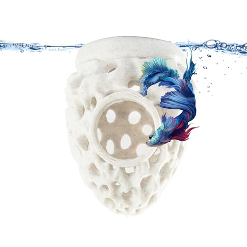 3D Printed Floating Betta Hideout Feeding Rings for Small Fish Resting Spot for Corydoras Shrimp Cave Aquarium Floating Decorative