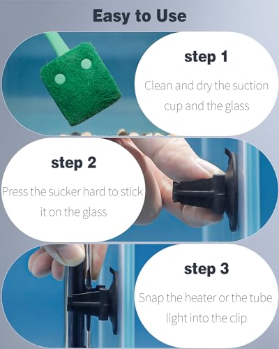 Pawfly Aquarium Heater Suction Cups Fish Tank Tube Light Sucker Holders 1.1 Inch Fixing Clips for Aquarium Heating Rod and Submersible Light (Not for Airline Tubing), 12 Pack