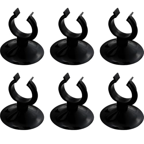 ZCZQC 6PCS Aquarium Oxygen Tube Suction Cup Clamps 23mm Aviation Tube Clamps Multi Functional Fish Tank Snap On Suction Cups Black