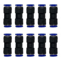 zjxed 3/16" OD x 3/16" OD Pneumatic quick Connector Push to Connect fittings Straight reducer Union/Coupler (Pack of 10) - size: 3/16 inch-3/16 inch