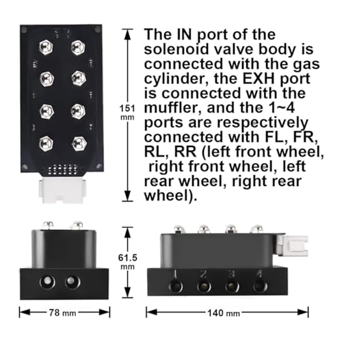 10-Button Wireless Remote Controller is only compatible with 12V Air Ride Suspension Manifold 8-Valve - color: Only-Control