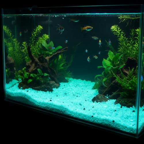 Shiny Stone Glow in Dark Aquarium Gravel Sand, 3-5mm, Blue Green | Neon, 305g/0.67lbs, For Fish Tank, For Fairy Garden, Decorative Rocks - color: Blue Green, size: 3-5mm