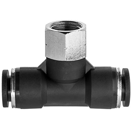 USA SEALING ZUSA-TF-PTC-529 Nylon Push to Connect Tube Fittings Female Branch Tee: 3/8" Tube 1/4" NPT Female - size: 1 Count (Pack of 1)