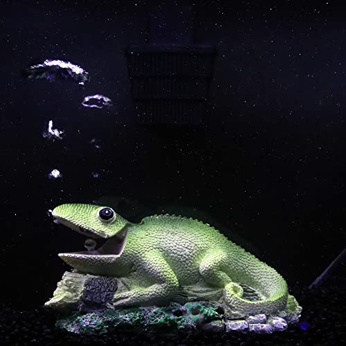 Aquarium Air Bubbler Decorations,Air Bubbler Decor Ornament for Fish Tank (Lizard)