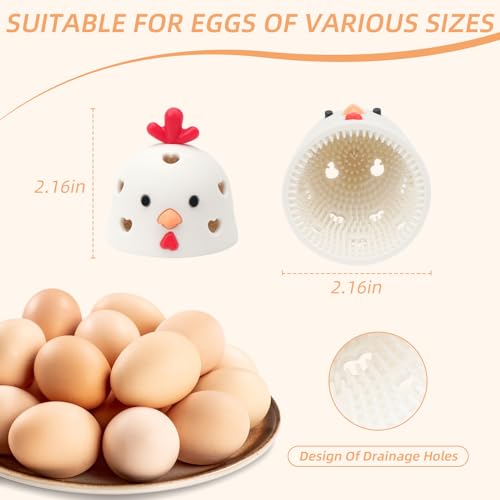 Silicone Egg Brush Cleaner, Egg Washer for Fresh Eggs, Egg Cleaner for Fresh Eggs, Egg Scrubber for Fresh Eggs, Reusable Cleaning Tools for Egg Washer (White) - color: White
