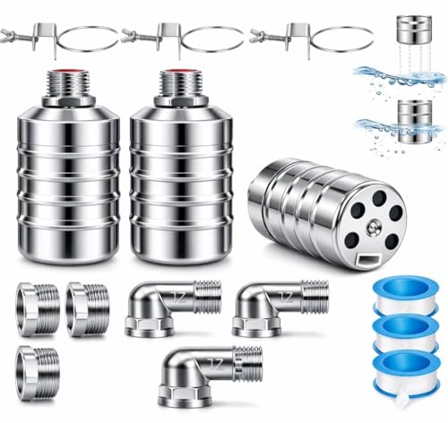 Automatic Float Valve for Water Tank, 2 Pack Stainless Steel Tank Float Valve 1/2" & 3/4", Auto Shut Off Water Level Control Valve for Livestock Trough, Aquarium, Pool