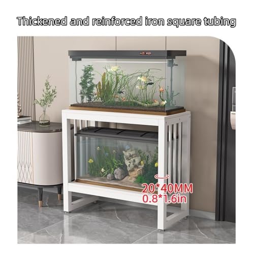 Double-layer Fish Tank Stand, Aquarium Stand with Metal Frame, Modern and Minimalist Storage Shelves, Fish Tank with Stand Use in Home, Office and Restaurant(Black,70cm-27.6in) - color: Black, size: 70cm-27.6in