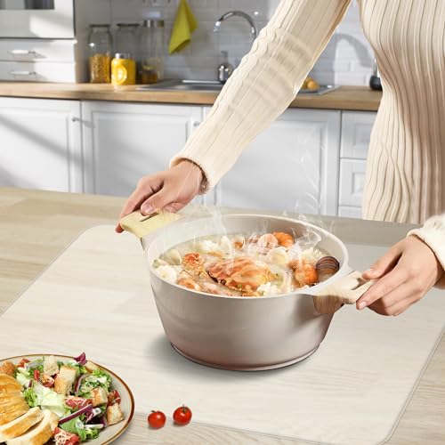 Silicone Mat for Kitchen Counter, Heat-Resistant BPA-Free Nonslip Surface, Trimmable Countertop Protector for Air Fryer (Translucent, 15.7×11.8inch-4pcs) - color: Translucent, size: (M2 - 15.7''x 11.8‘’x 0.04'')