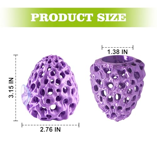 Shrimp Dome Hide, Shrimp Hides for Aquarium, Betta Fish Hideout with Suction Cup, Betta Habitat Tank Ornament Accessories, Aquarium Decor for Small Fish Guppy Hiding Resting (Purple) - color: Purple
