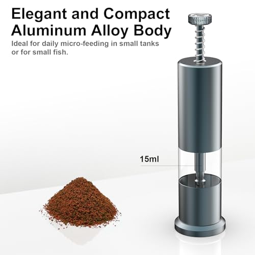 FZONE Aquarium Fish Feeder, Press-to-Feed Fish Food Dispenser for Aquariums