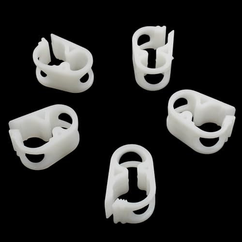 1/8" - 1/4" Plastic Tubing Clamps, 5 Pcs Adjustable Tube Clamp, Peg Tube Clip, Laboratory Pinch Valve Flow Control Hose Clamp for Control Wine, Beer Bottle and Infusion Bottle (White) - size: 1/8" - 1/4"